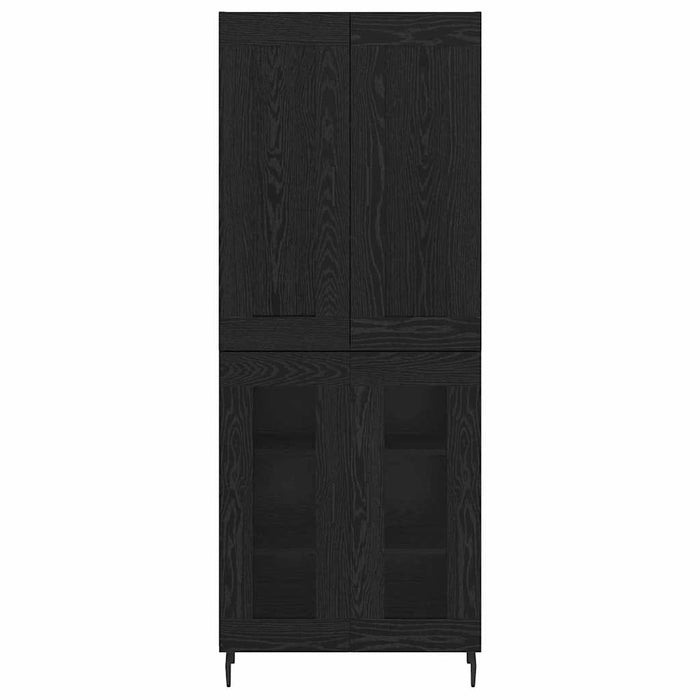 Bufet 2 pcs Stejar Negru Lemn Stratificat și Sticlă - WALTI WALTI