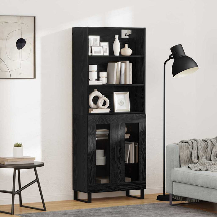 Bufet 2 pcs Stejar Negru Lemn compozit - WALTI WALTI