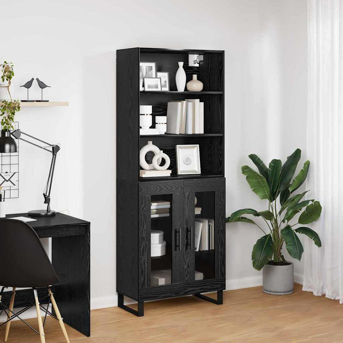 Bufet 2 pcs Stejar Negru Lemn compozit - WALTI WALTI