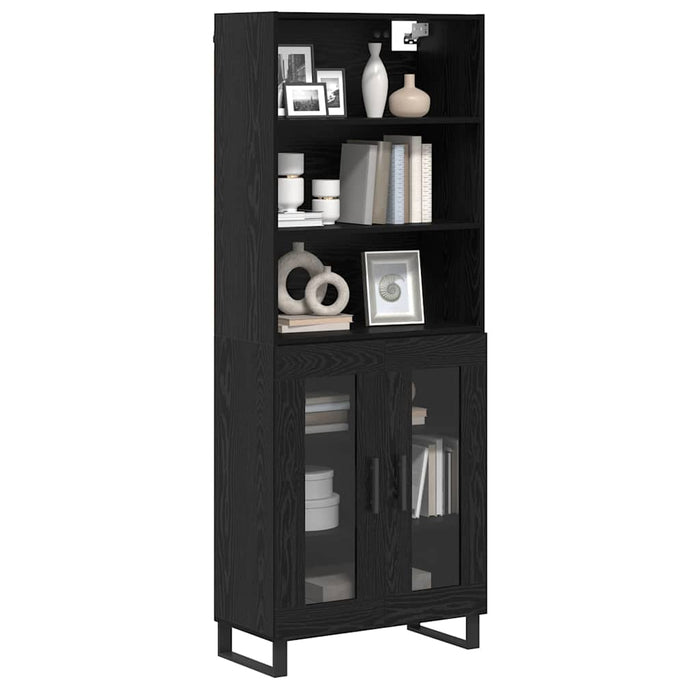 Bufet 2 pcs Stejar Negru Lemn compozit - WALTI WALTI