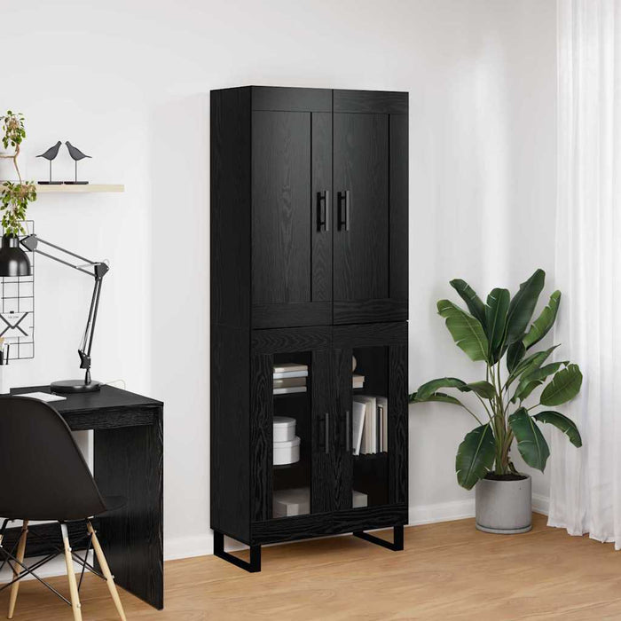 Bufet Stejar Negru 69,5 x 34 x 180 cm Lemn compozit - WALTI WALTI