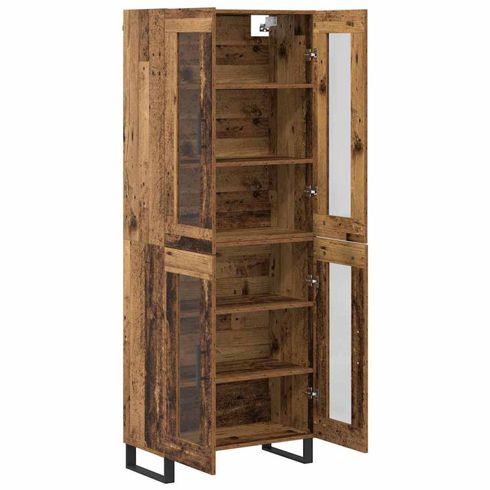 Bufet 2 pcs Lemn Vechi Lemn Stratificat și Sticlă - WALTI WALTI
