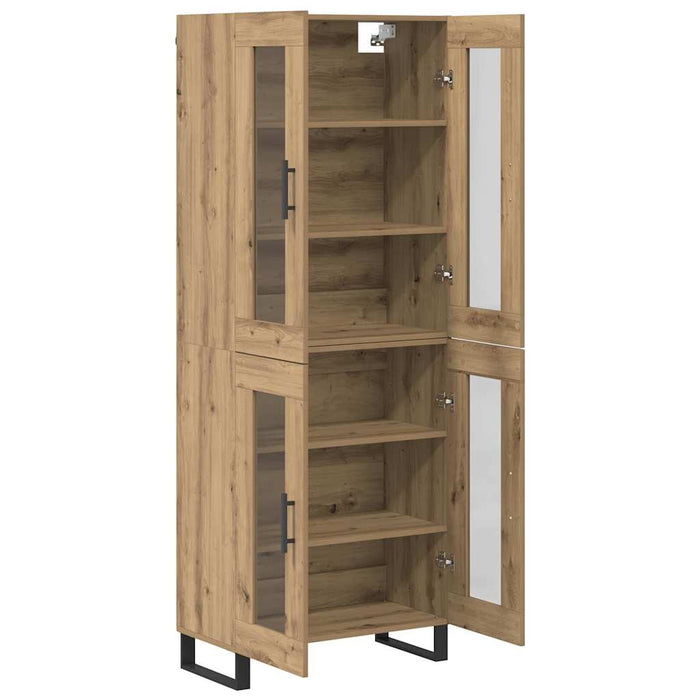 Bufet 2 pcs Stejar Artizanal Lemn Stratificat și Sticlă - WALTI WALTI