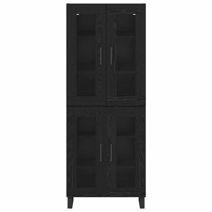 Bufet 2 pcs Stejar Negru Lemn Stratificat și Sticlă - WALTI WALTI