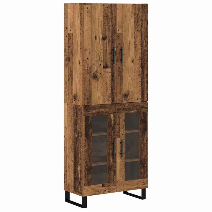 Bufet 2 pcs Lemn Vechi Lemn Stratificat și Sticlă - WALTI WALTI