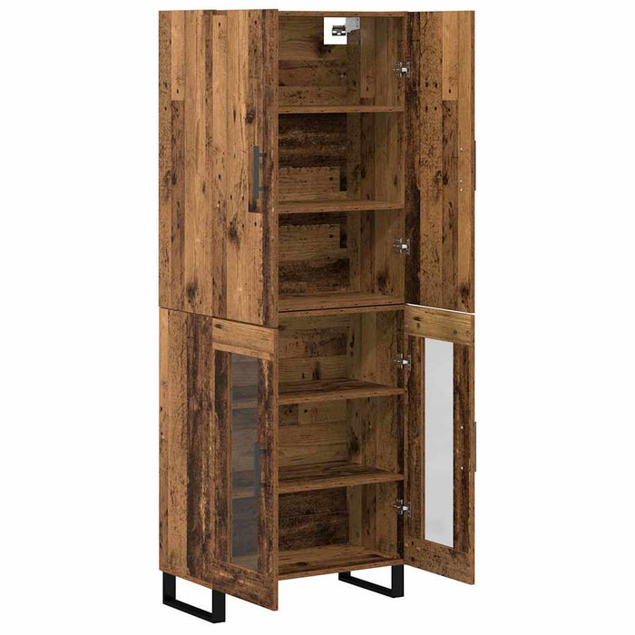 Bufet 2 pcs Lemn Vechi Lemn Stratificat și Sticlă - WALTI WALTI