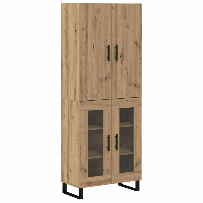 Bufet 2 pcs Stejar Artizanal Lemn Stratificat și Sticlă - WALTI WALTI