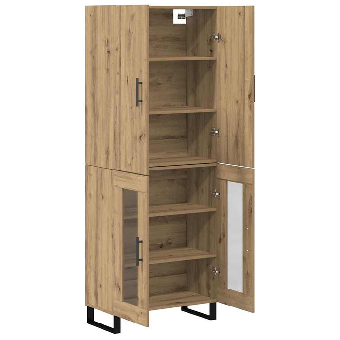 Bufet 2 pcs Stejar Artizanal Lemn Stratificat și Sticlă - WALTI WALTI
