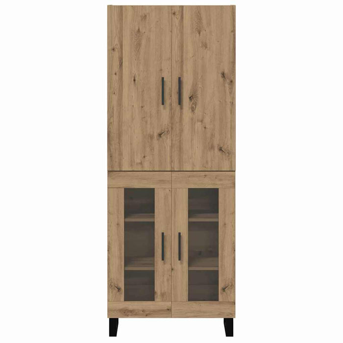 Bufet 2 pcs Stejar Artizanal Lemn Stratificat și Sticlă - WALTI WALTI