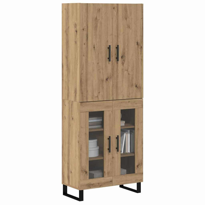 Bufet 2 pcs Stejar Artizanal Lemn Stratificat și Sticlă - WALTI WALTI