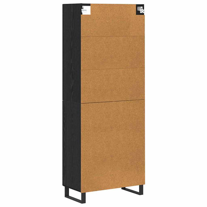 Bufet 2 pcs Stejar Negru Lemn Stratificat și Sticlă - WALTI WALTI