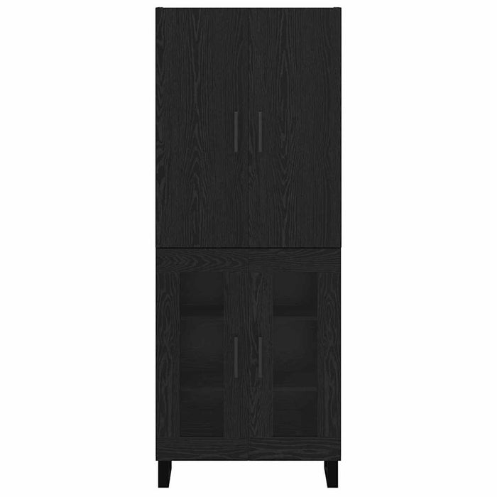 Bufet 2 pcs Stejar Negru Lemn Stratificat și Sticlă - WALTI WALTI