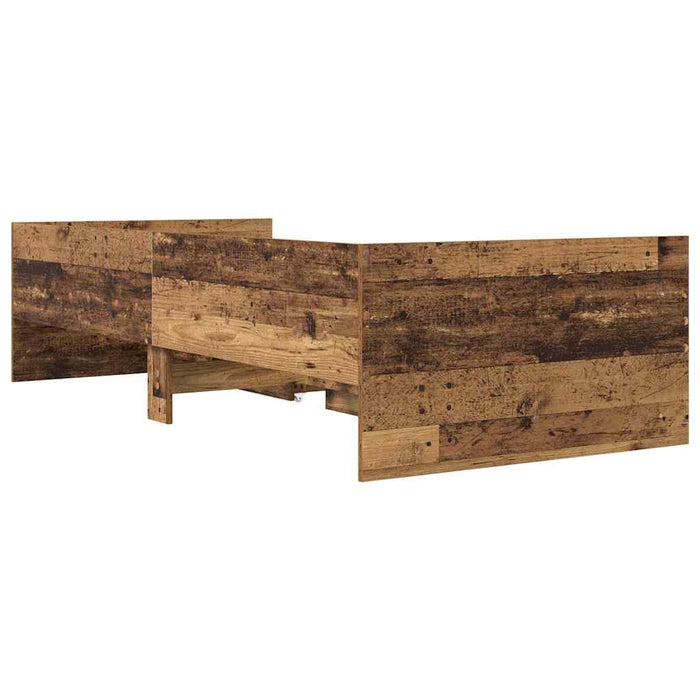 Cadru de pat cu sertar Lemn Vechi 90 x 190 cm Lemn de pin masiv - WALTI WALTI