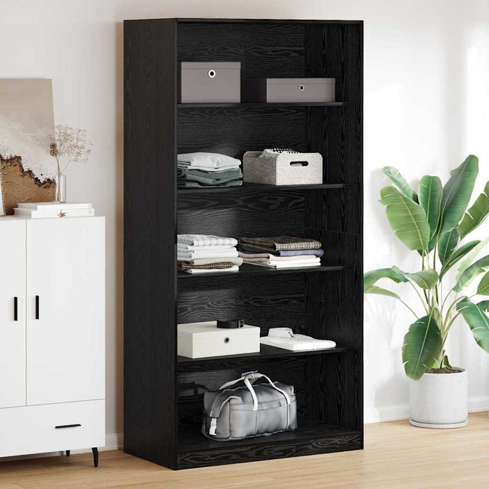 Dulap cu raft Stejar Negru 100 x 50 x 200 cm Lemn compozit - WALTI WALTI