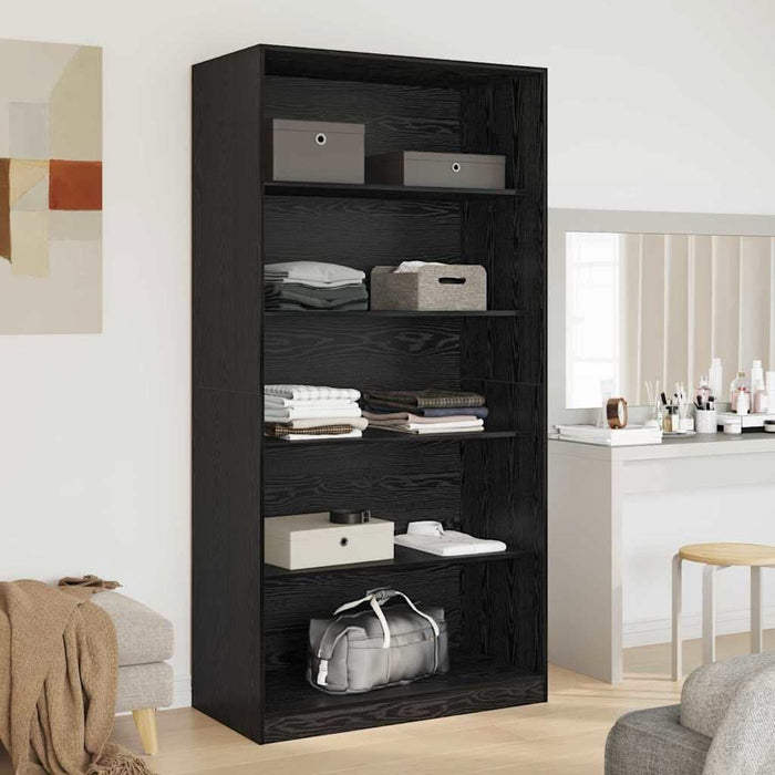 Dulap cu raft Stejar Negru 100 x 50 x 200 cm Lemn compozit - WALTI WALTI