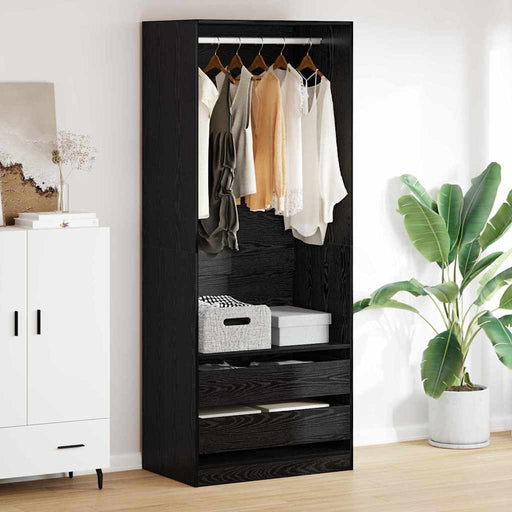 Dulap cu sertar Stejar Negru 80 x 50 x 200 cm Lemn compozit - WALTI WALTI