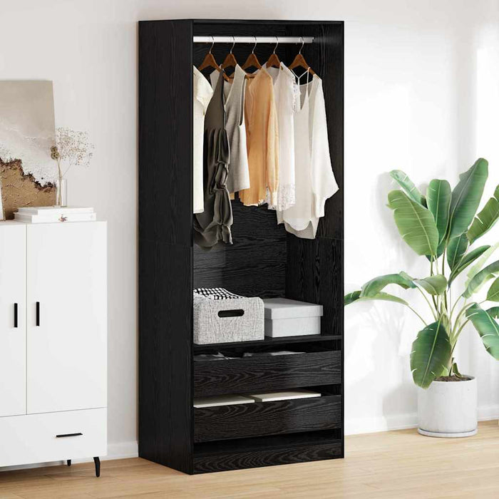 Dulap cu sertar Stejar Negru 80 x 50 x 200 cm Lemn compozit - WALTI WALTI