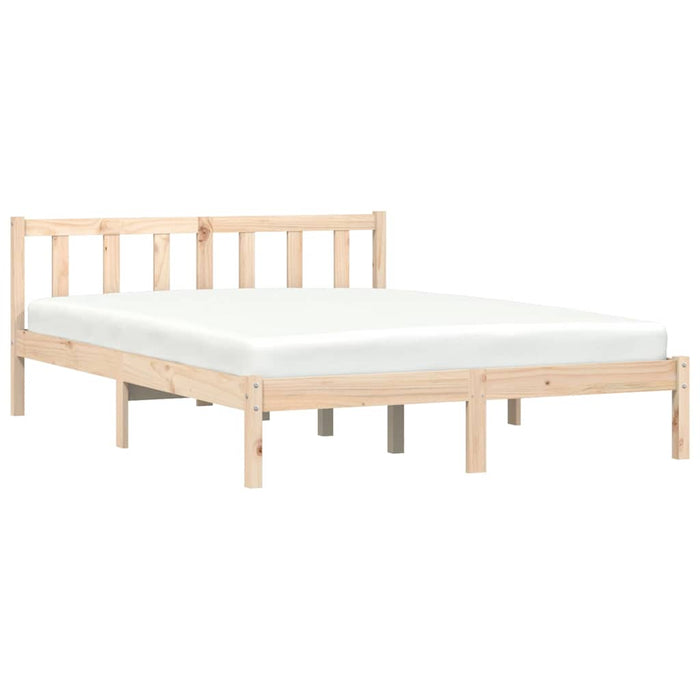 Cadru de pat natural 152 x 203 cm Lemn de pin masiv - WALTI WALTI