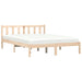 Cadru de pat natural 152 x 203 cm Lemn de pin masiv - WALTI WALTI