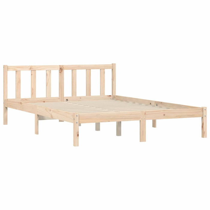 Cadru de pat natural 152 x 203 cm Lemn de pin masiv - WALTI WALTI