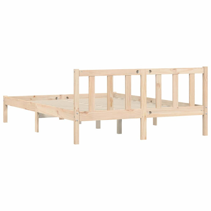 Cadru de pat natural 152 x 203 cm Lemn de pin masiv - WALTI WALTI