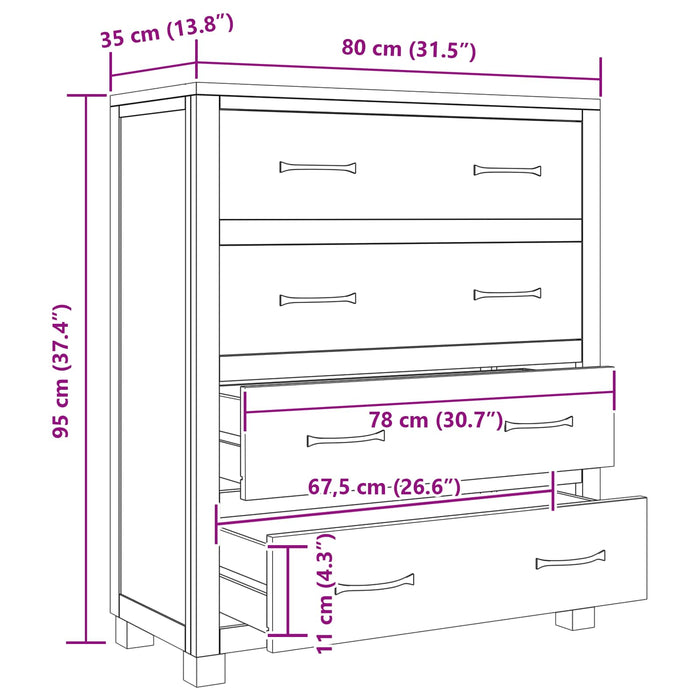 Dulap cu sertar cu depozitare Maro Lemn compozit - WALTI WALTI