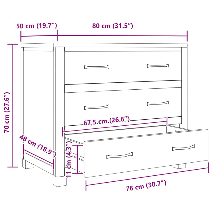 Dulap cu sertar cu depozitare Maro Lemn compozit - WALTI WALTI