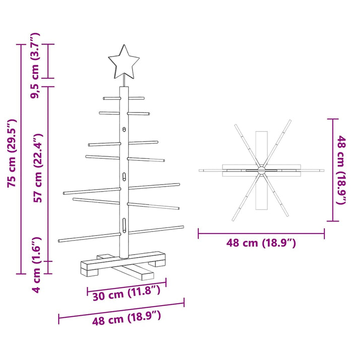 Brad de Crăciun din lemn cu suport Maro 75 cm Bambus - WALTI WALTI