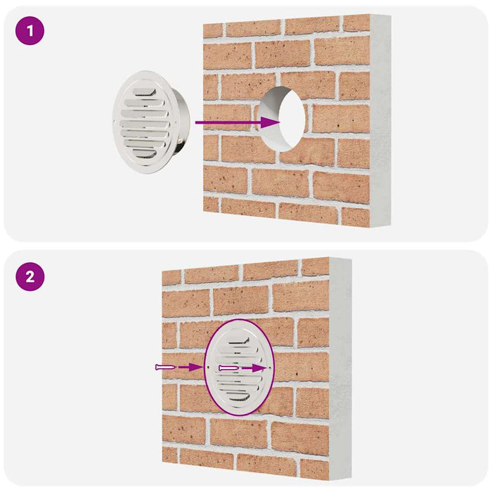 Capace de ventilație pentru aer 4 pcs Argintiu 100 mm - WALTI WALTI