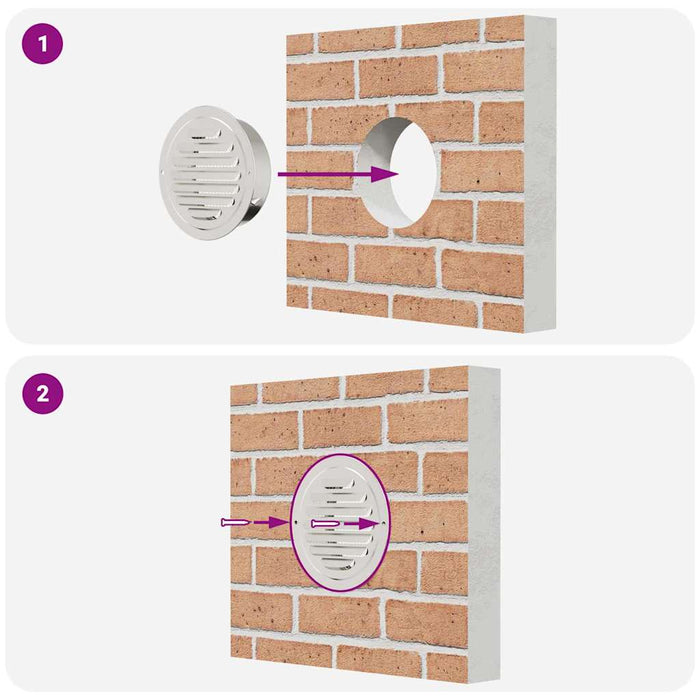 Capace de ventilație pentru aer 4 pcs Argintiu 125 mm - WALTI WALTI