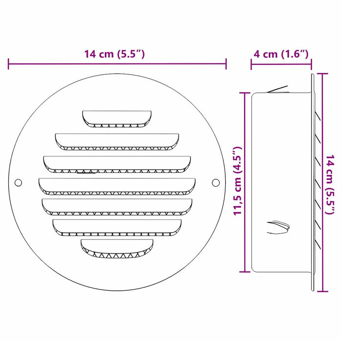 Capace de ventilație pentru aer 4 pcs Argintiu 125 mm - WALTI WALTI