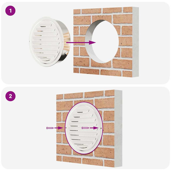 Capace de ventilație pentru aer 4 pcs Argintiu 200 mm - WALTI WALTI