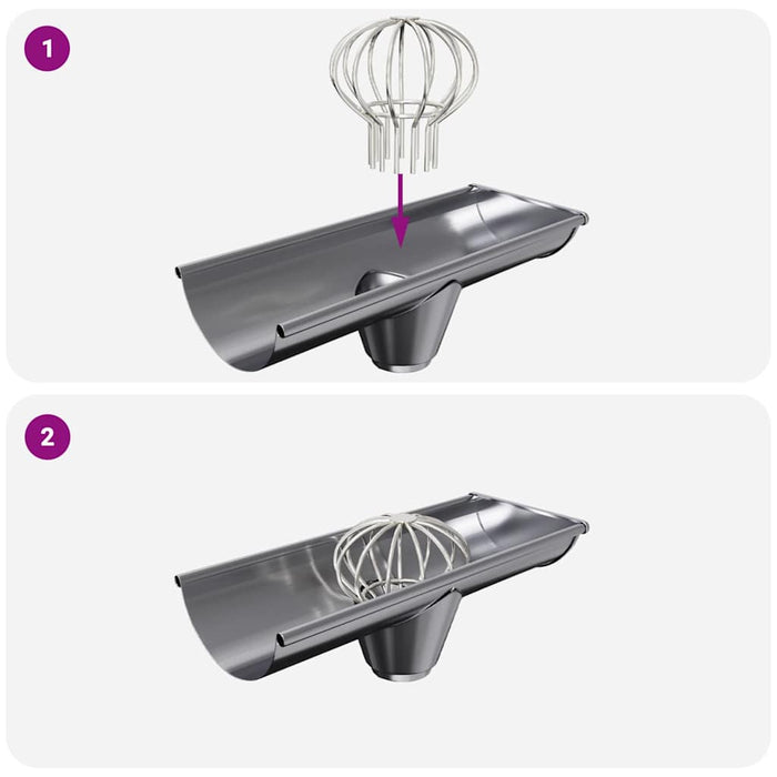 Protecție pentru frunze de jgheab 8 pcs Argintiu 75 mm - WALTI WALTI