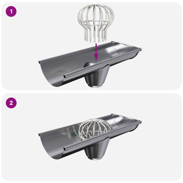 Protecție pentru frunze de jgheab 8 pcs Argintiu 110 mm - WALTI WALTI