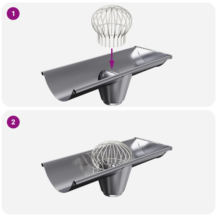 Protecție pentru frunze de jgheab 8 pcs Argintiu 200 mm - WALTI WALTI