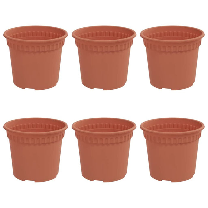 Ghiveci rotund pentru flori 6 pcs Roșu cărămidă Ø 12,5 x 10 cm - WALTI WALTI