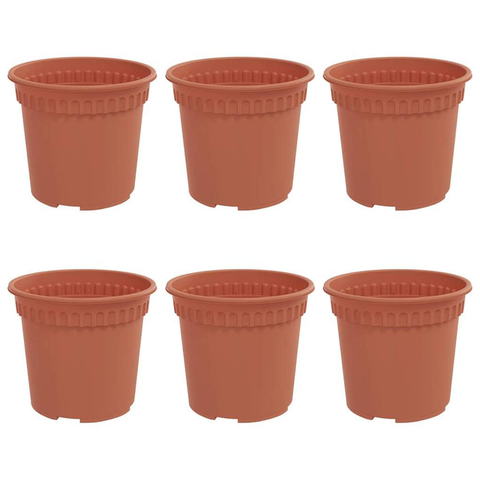 Ghiveci rotund pentru flori 6 pcs Roșu cărămidă Ø 15 x 12 cm - WALTI WALTI