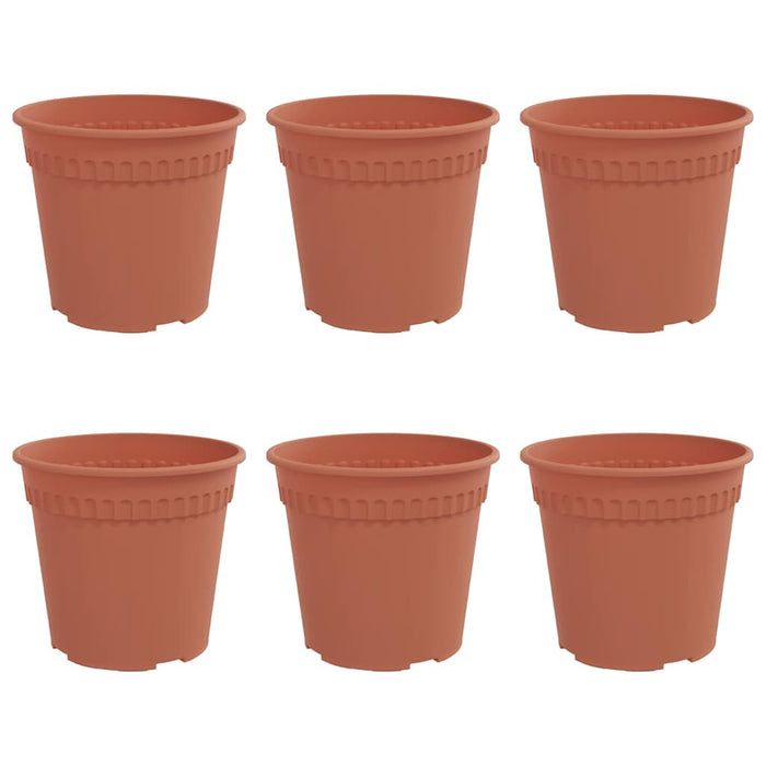 Ghiveci rotund pentru flori 6 pcs Roșu cărămidă Ø 17 x 14 cm - WALTI WALTI