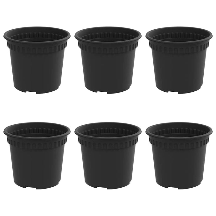 Ghiveci rotund pentru flori 6 pcs Negru Ø 12,5 x 10 cm Plastic - WALTI WALTI