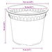 Ghiveci rotund pentru flori 6 pcs Negru Ø 12,5 x 10 cm Plastic - WALTI WALTI