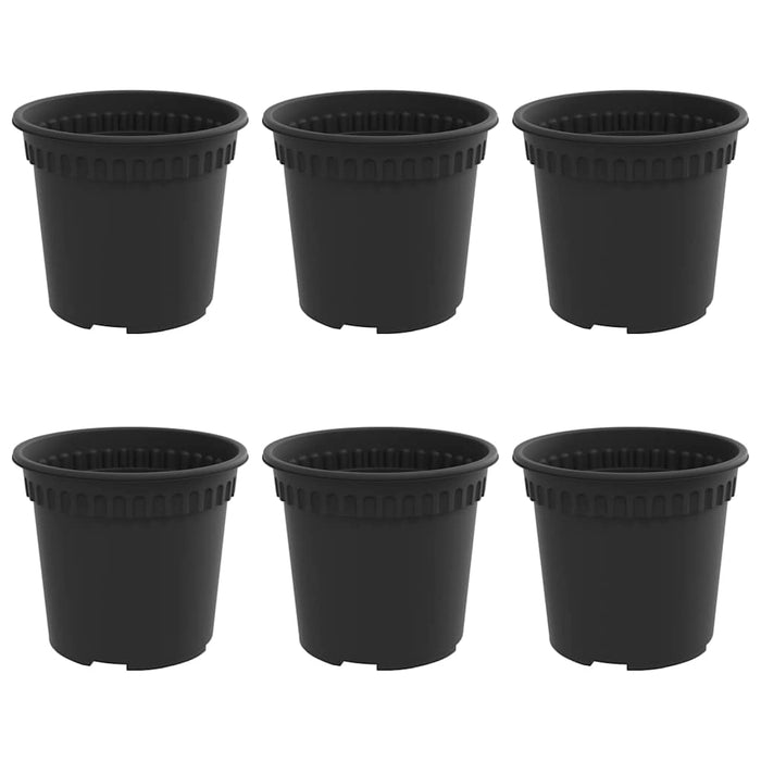 Ghiveci rotund pentru flori 6 pcs Negru Ø 15 x 12 cm Plastic - WALTI WALTI