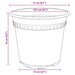 Ghiveci rotund pentru flori 6 pcs Negru Ø 17 x 14 cm Plastic - WALTI WALTI