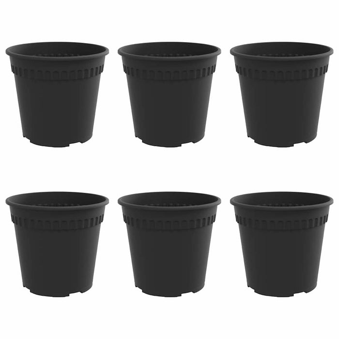Ghiveci rotund pentru flori 6 pcs Negru Ø 19 x 16 cm Plastic - WALTI WALTI