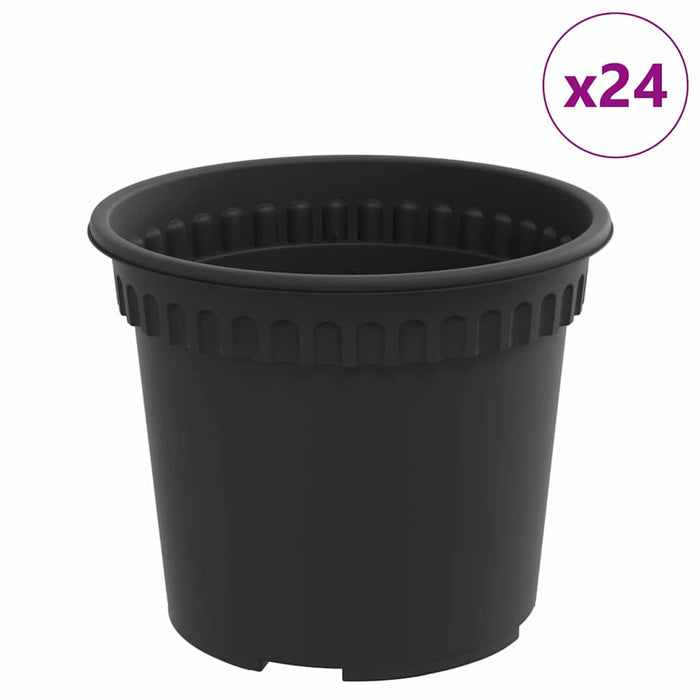 Ghiveci rotund pentru flori 24 pcs Negru Ø 12,5 x 10 cm Plastic - WALTI WALTI