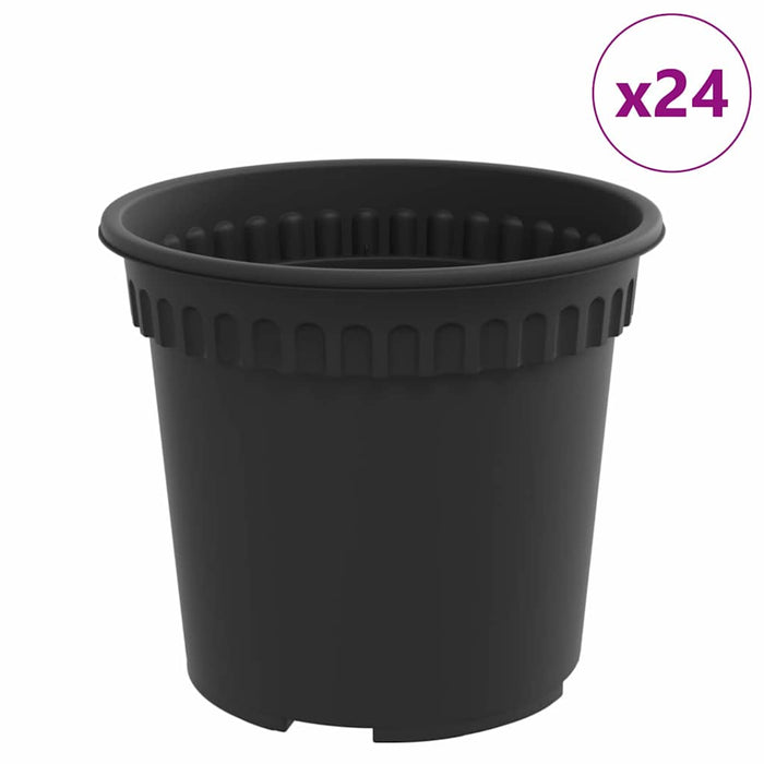 Ghiveci rotund pentru flori 24 pcs Negru Ø 15 x 12 cm Plastic - WALTI WALTI