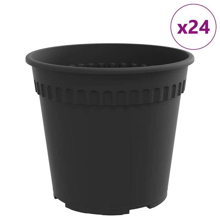 Ghiveci rotund pentru flori 24 pcs Negru Ø 19 x 16 cm Plastic - WALTI WALTI