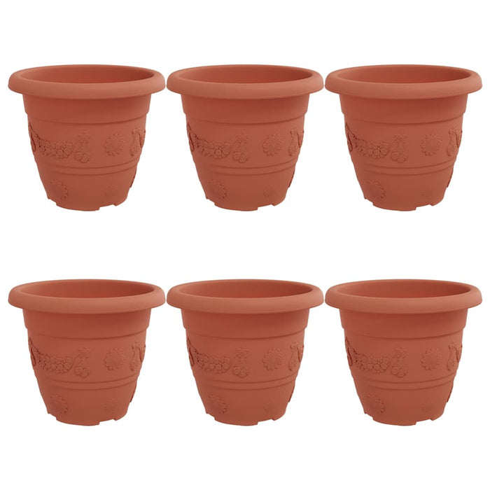 Ghiveci rotund pentru flori 6 pcs Roșu cărămidă Ø 26 x 21.5 cm - WALTI WALTI