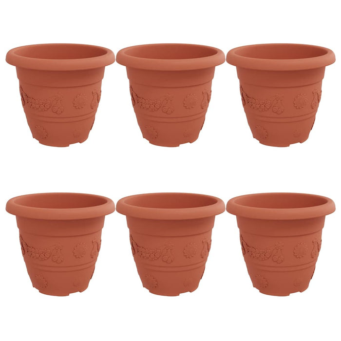 Ghiveci rotund pentru flori 6 pcs Roșu cărămidă Ø 26 x 21.5 cm - WALTI WALTI
