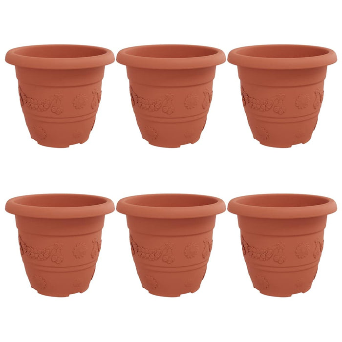 Ghiveci rotund pentru flori 6 pcs Roșu cărămidă Ø 26 x 21.5 cm - WALTI WALTI