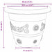 Ghiveci rotund pentru flori 6 pcs Roșu cărămidă Ø 26 x 21.5 cm - WALTI WALTI